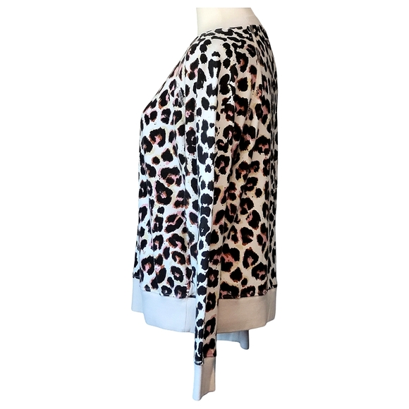 Mother The Square Leopard Print Sweatshirt Multicolored Cotton Crewneck Size S - Picture 6 of 17